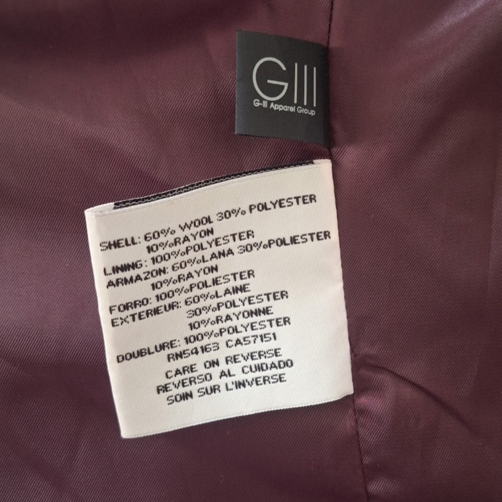 Kenneth Cole Wool Blend Peacoat Feminine Preppy Fall Jacket Burgundy Sz 10 - Picture 12 of 13